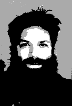 heavily posterized picture of author